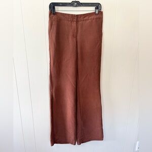 Tory Burch Rust Brown Wide-Leg Trousers
